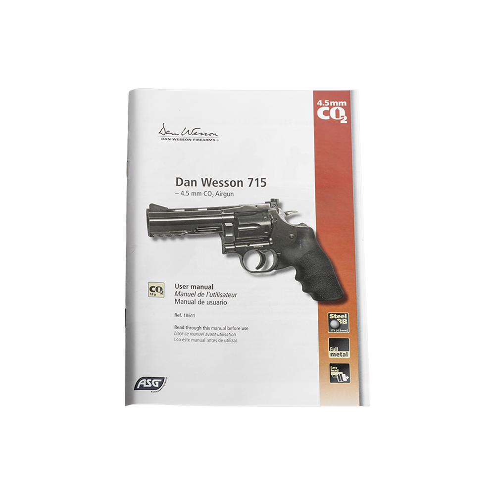 Револьвер пневматический ASG Dan Wesson 715 4" Steel grey, калибр 4,5 мм. Фото №2