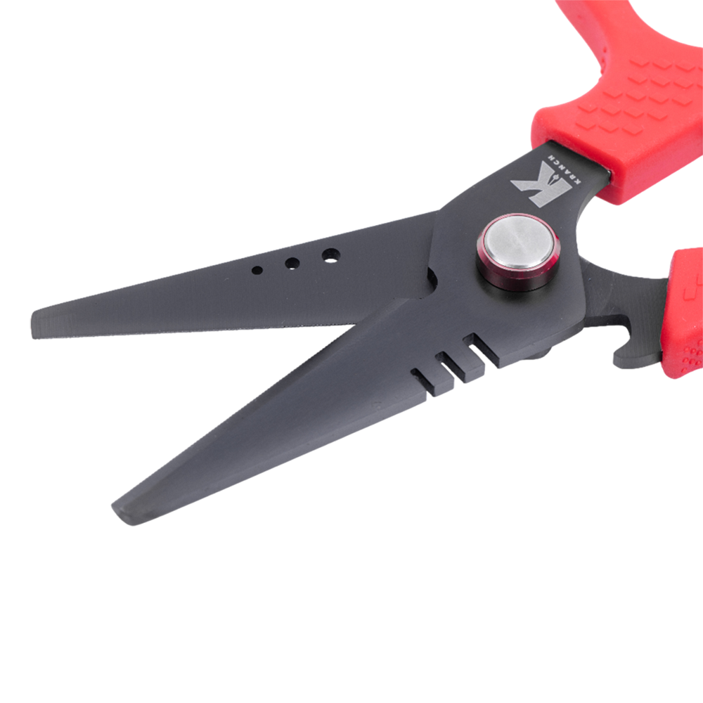 Ножницы рыболовные Kranch длина 16,2см, вес 97гр, цвет (красный). Фото №11