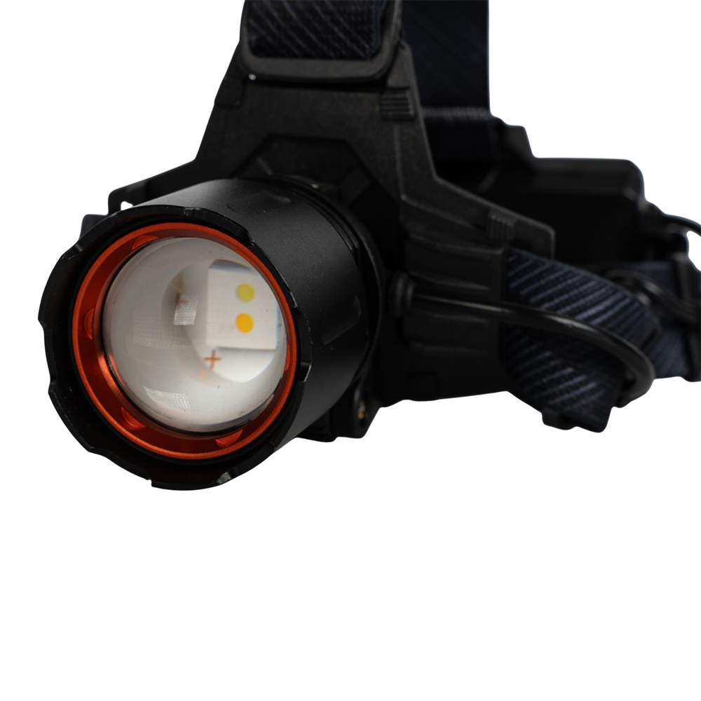 Фонарь налобный (аккумулятор 18650-3шт, белый+желтый диод TG, разъем Type-C, power bank). Фото №3