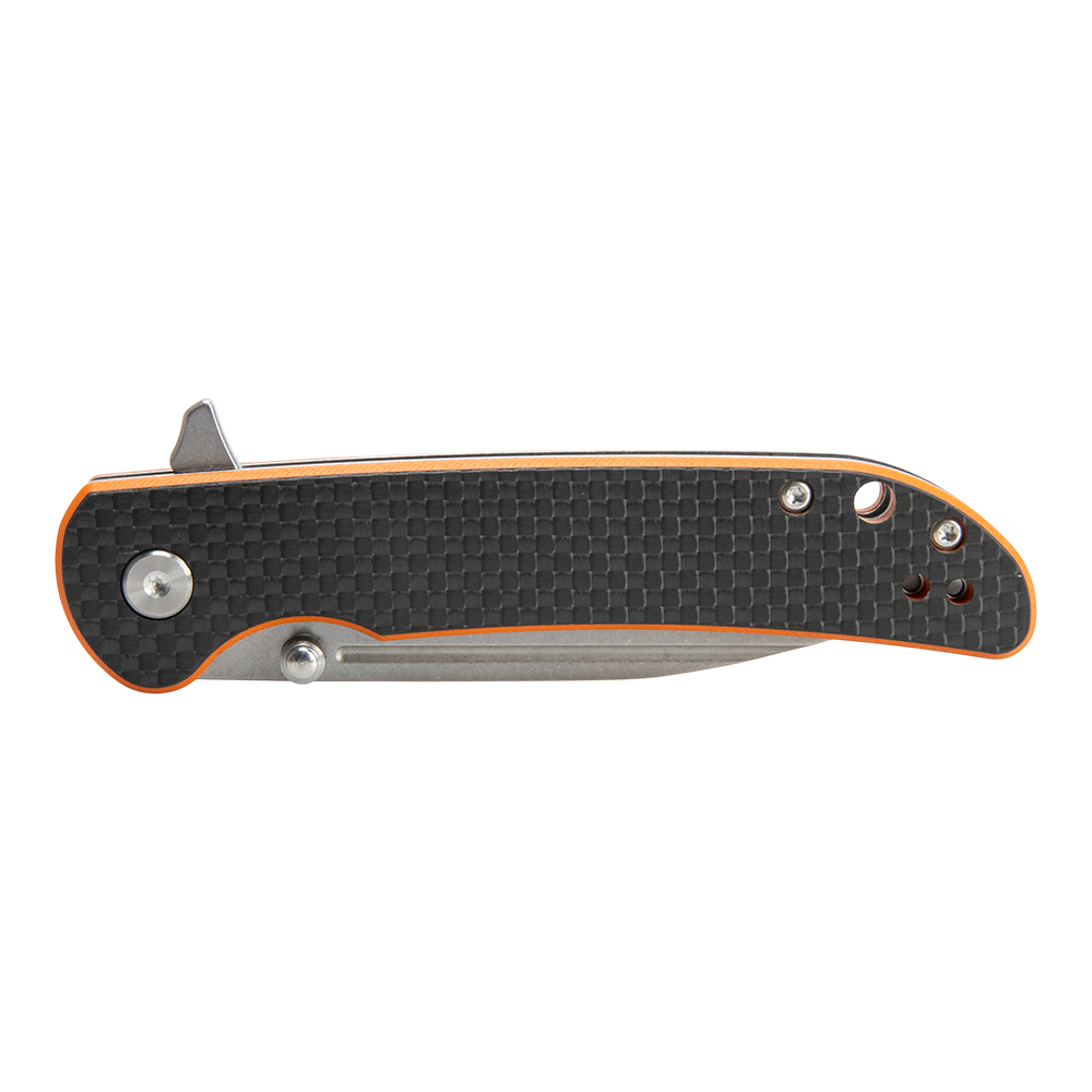 Нож складной Kranch O-125, клинок AUS8, рукоять G10 orange, carbon. Фото №2