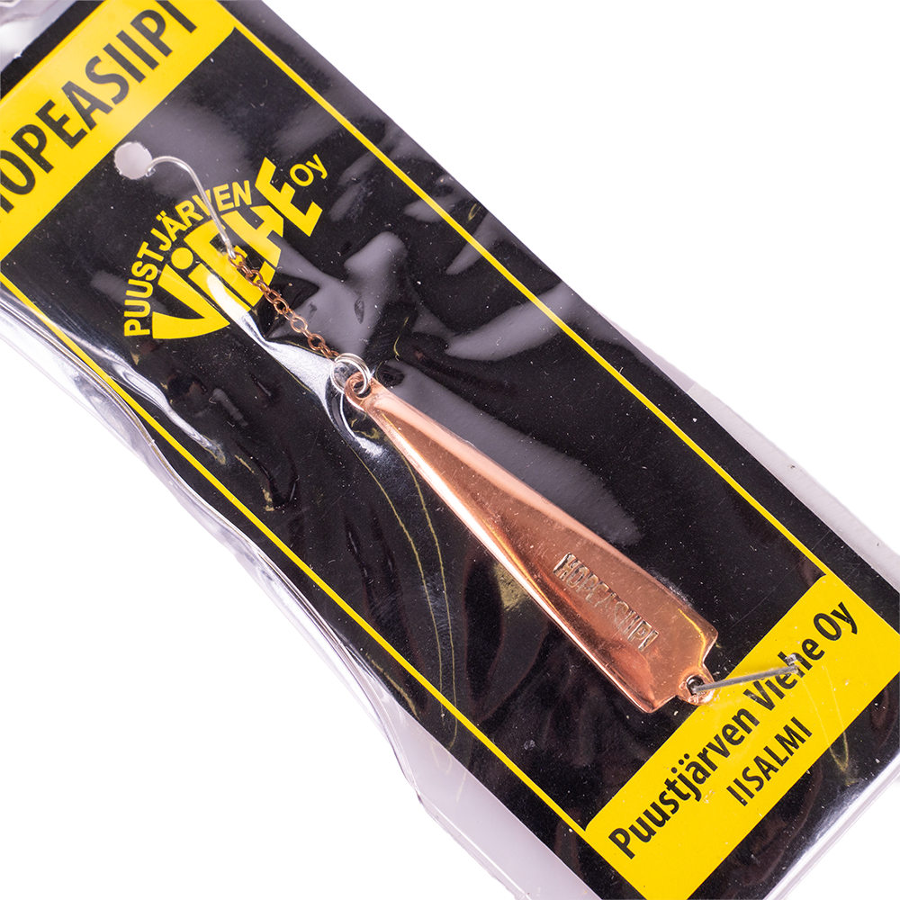 Блесна Puustjarven Hopeasiipi 50мм, 8гр, цвет (Hop/Kup) цепочка-крючок. Фото №3