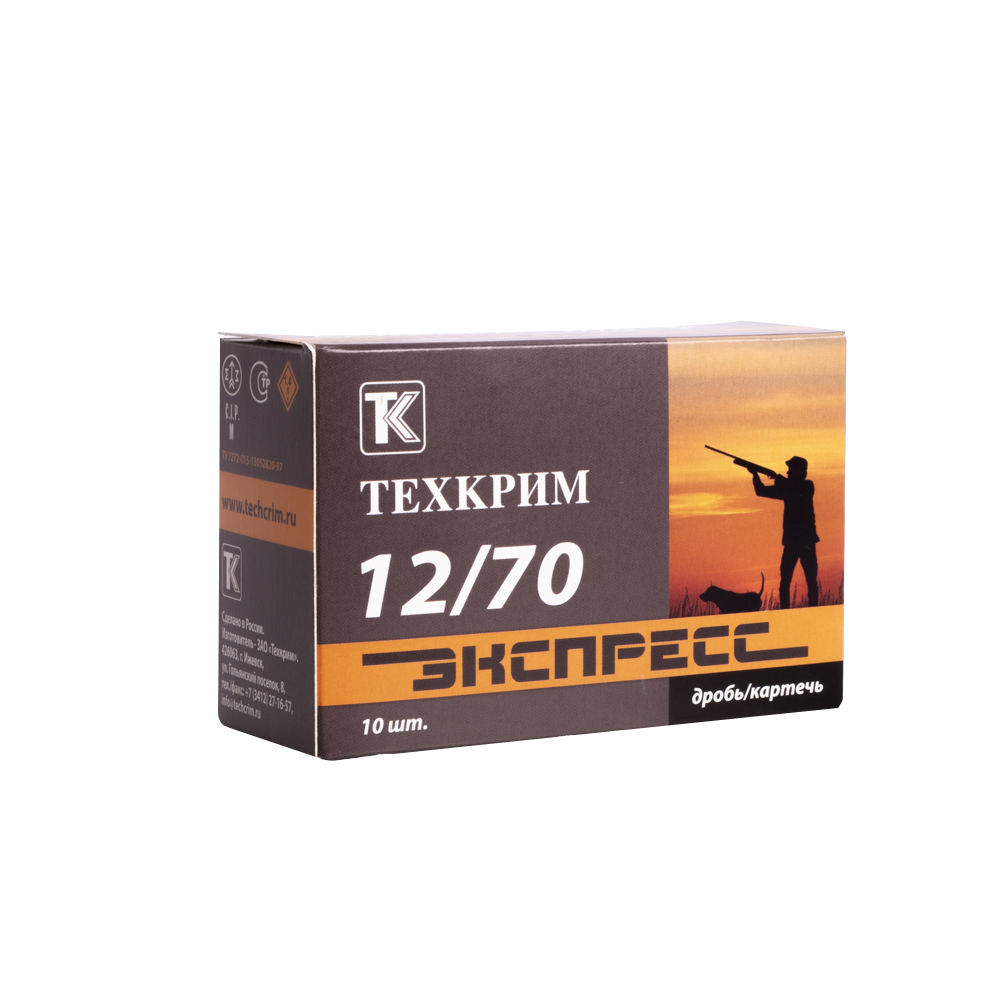 Патрон Техкрим 12/70 Экспресс №7 (в упаковке 10 шт) (в коробке 240 шт.). Фото №1 Патрон Техкрим 12/70 Экспресс №7 (в упаковке 10 шт) (в коробке 240 шт.). Фото №1