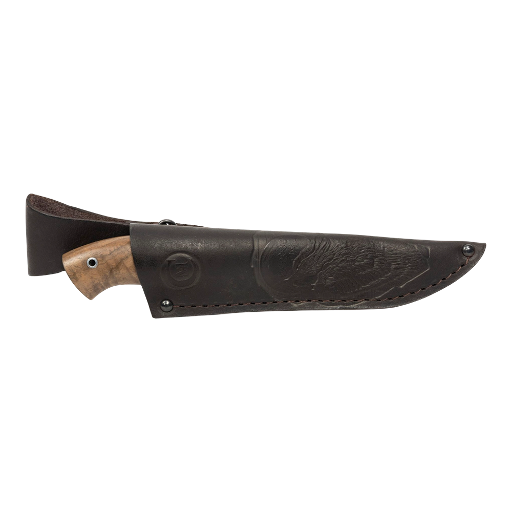 Нож МС "Сокол", сталь VG-10, литье мельхиор, орех(кап). Фото №3