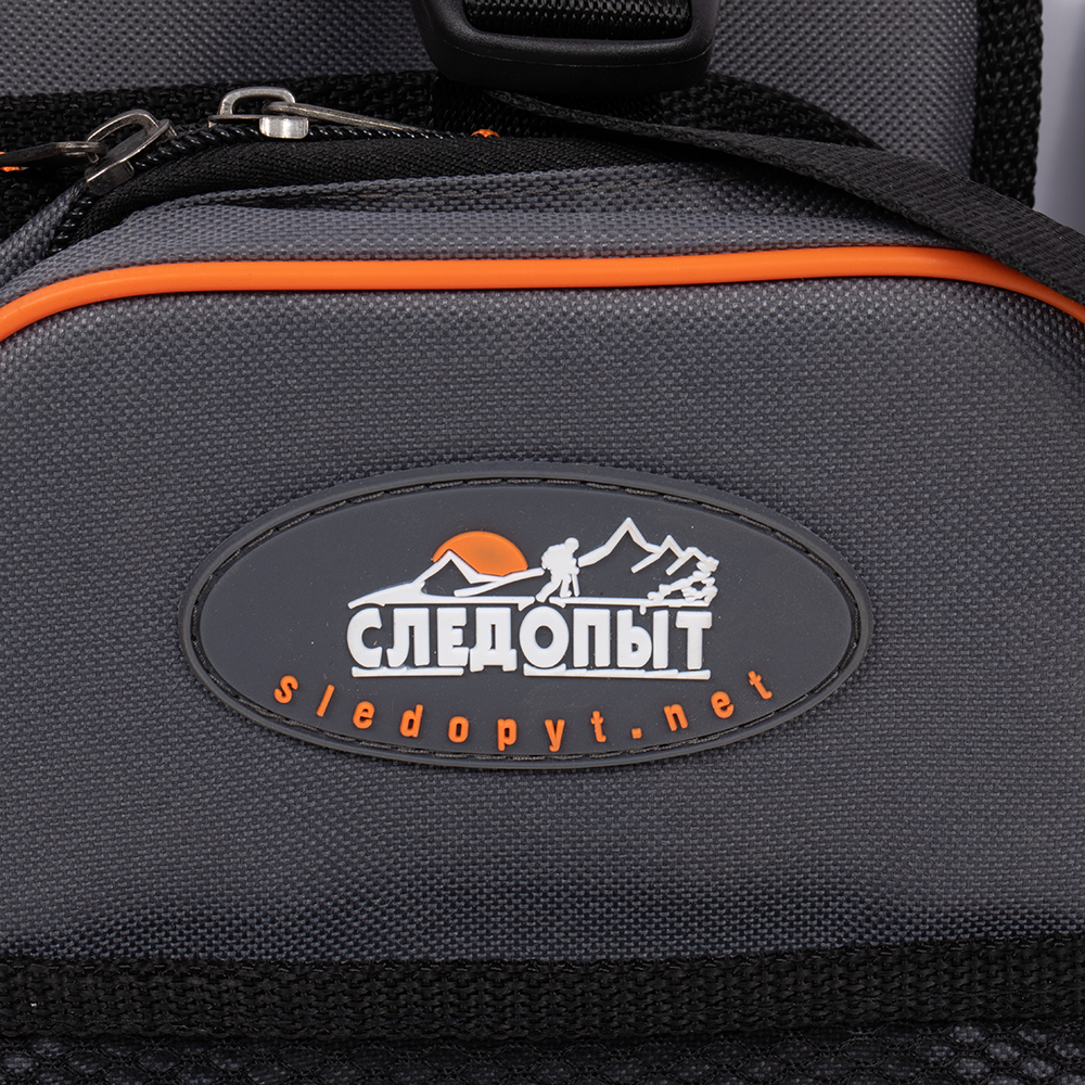 Сумка-рюкзак "СЛЕДОПЫТ" для зимнего ящика универсальная, 4 кармана, цвет серый. Фото №12