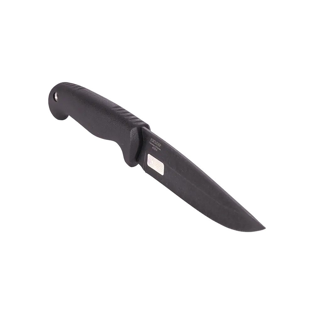 Нож Линь черный, эластон, без гарды, кожа. Фото №3 Нож Линь черный, эластон, без гарды, кожа. Фото №3