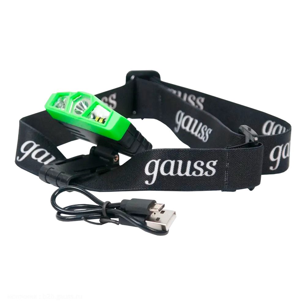 Фонарь налобный Gauss модель GFL406 5W 180lm Li-ion 500mAh LED 1/12/72. Фото №1