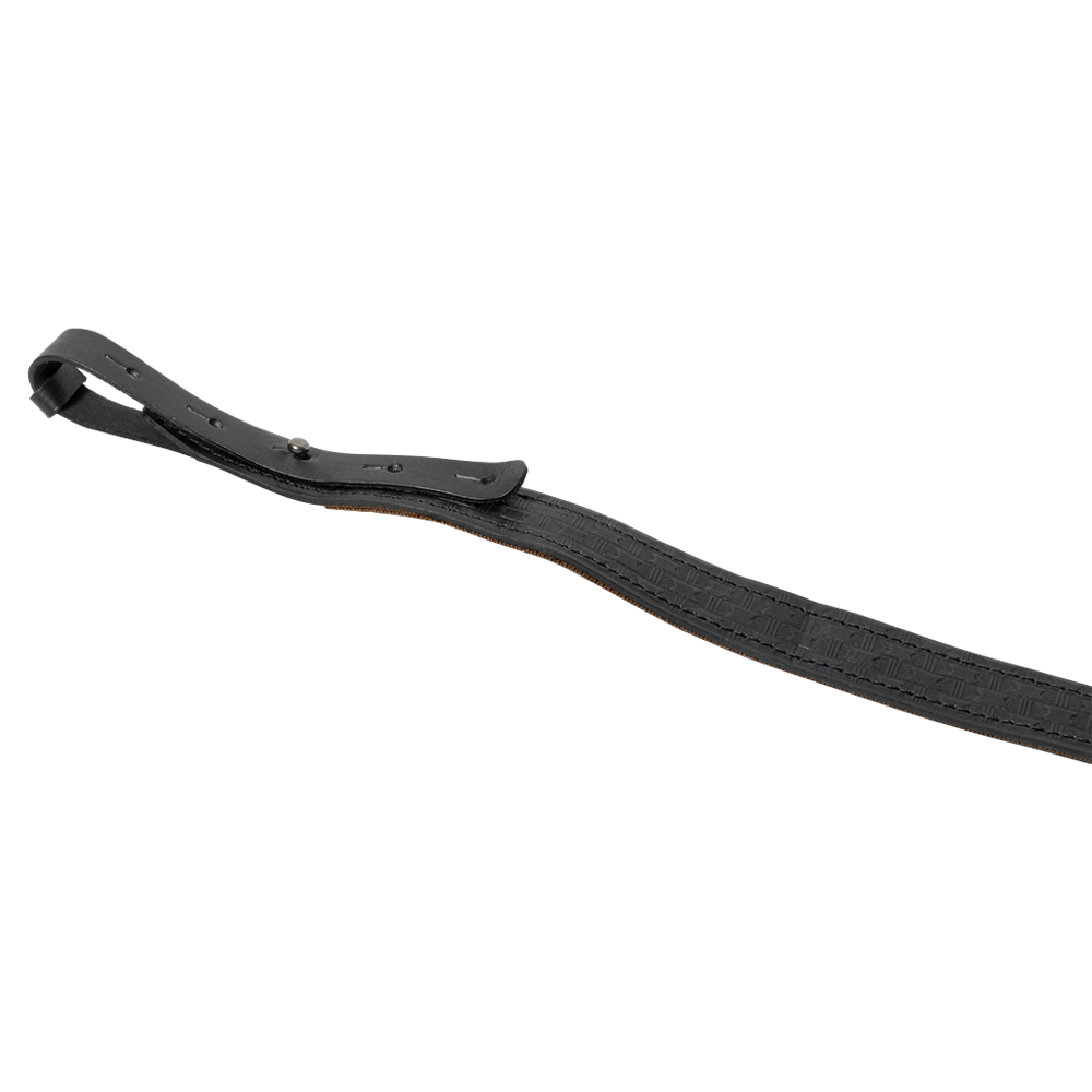 Ремень погонный с противоск. стропой с регулировкой (кожа, черный) (Хольстер). Фото №2