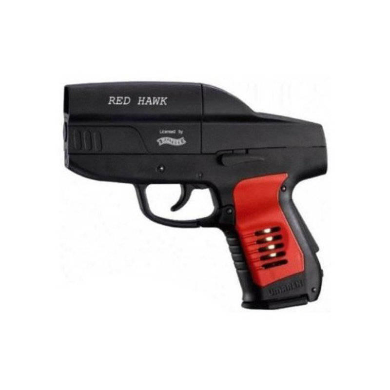 Пистолет пневматический Umarex Red Hawk (чёрный с красными пластиковыми накладками). Фото №2