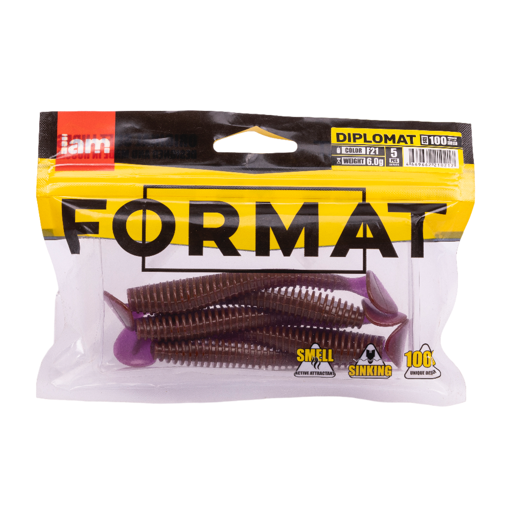 Силиконовая приманка FORMAT DIPLOMAT 100mm, цвет F21, (5шт). Фото №5