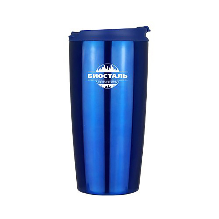 Термос-кружка "BIOSTAL-CROSSTOWN" NMS-500B, цвет "ГЛУБОКАЯ ВОДА" (BIOSTAL). Фото №2