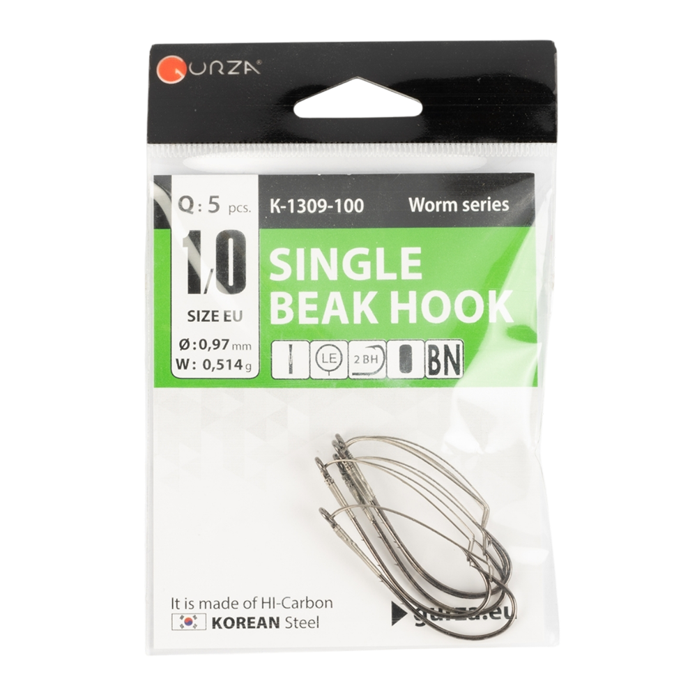 Крючок Gurza Single Beak Hook №1/0 (BN) 5 шт/уп. (не зацепляйка). Фото №1