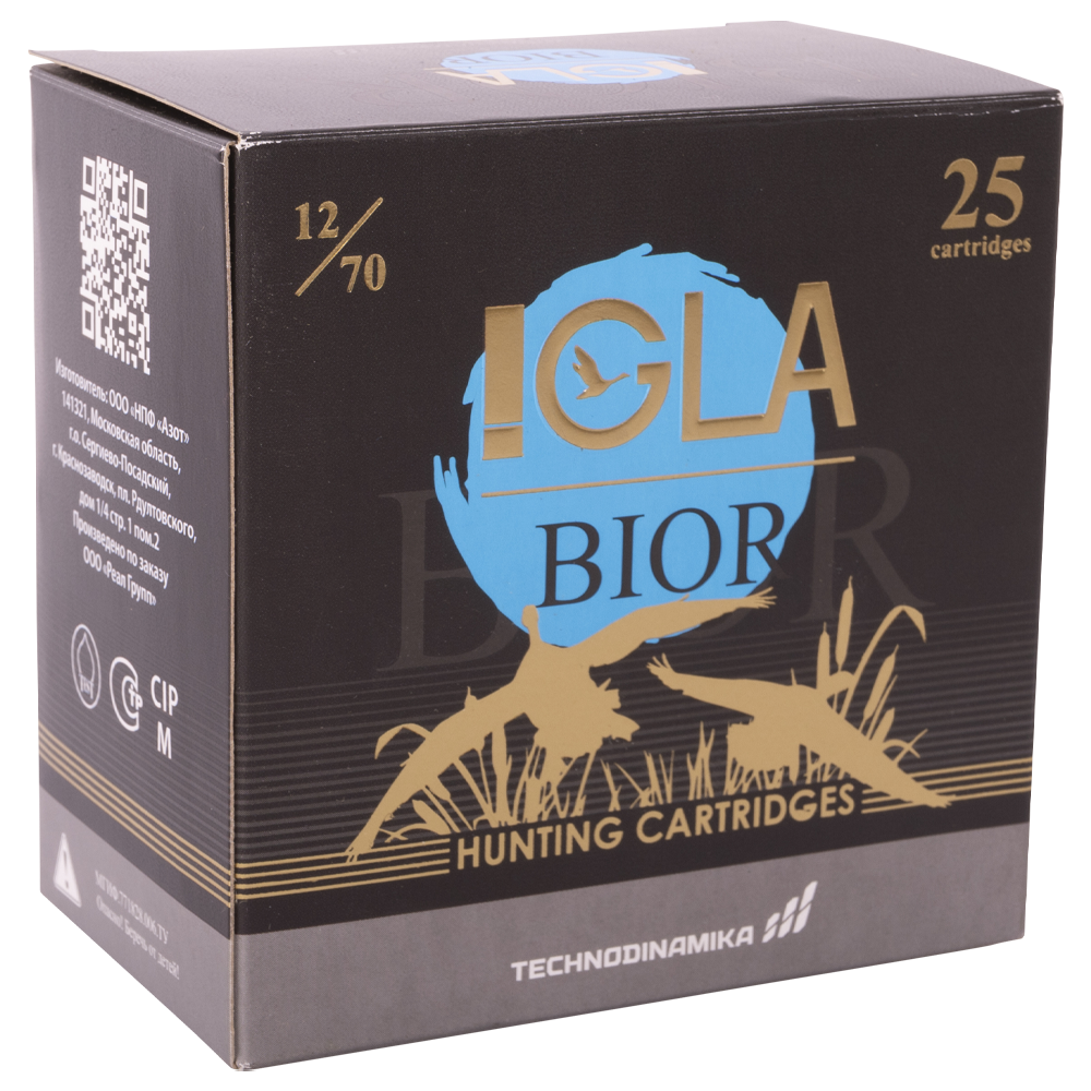 Патрон "IGLA-BIOR" 12/70 №5 36г (пачка 25шт, короб., 250). Фото №4