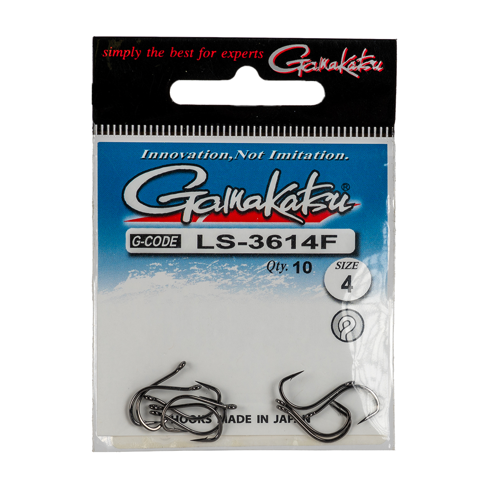 Крючок GAMAKATSU LS-3614F N/L Black №4 (10шт.) (149009) 0024275. Фото №1