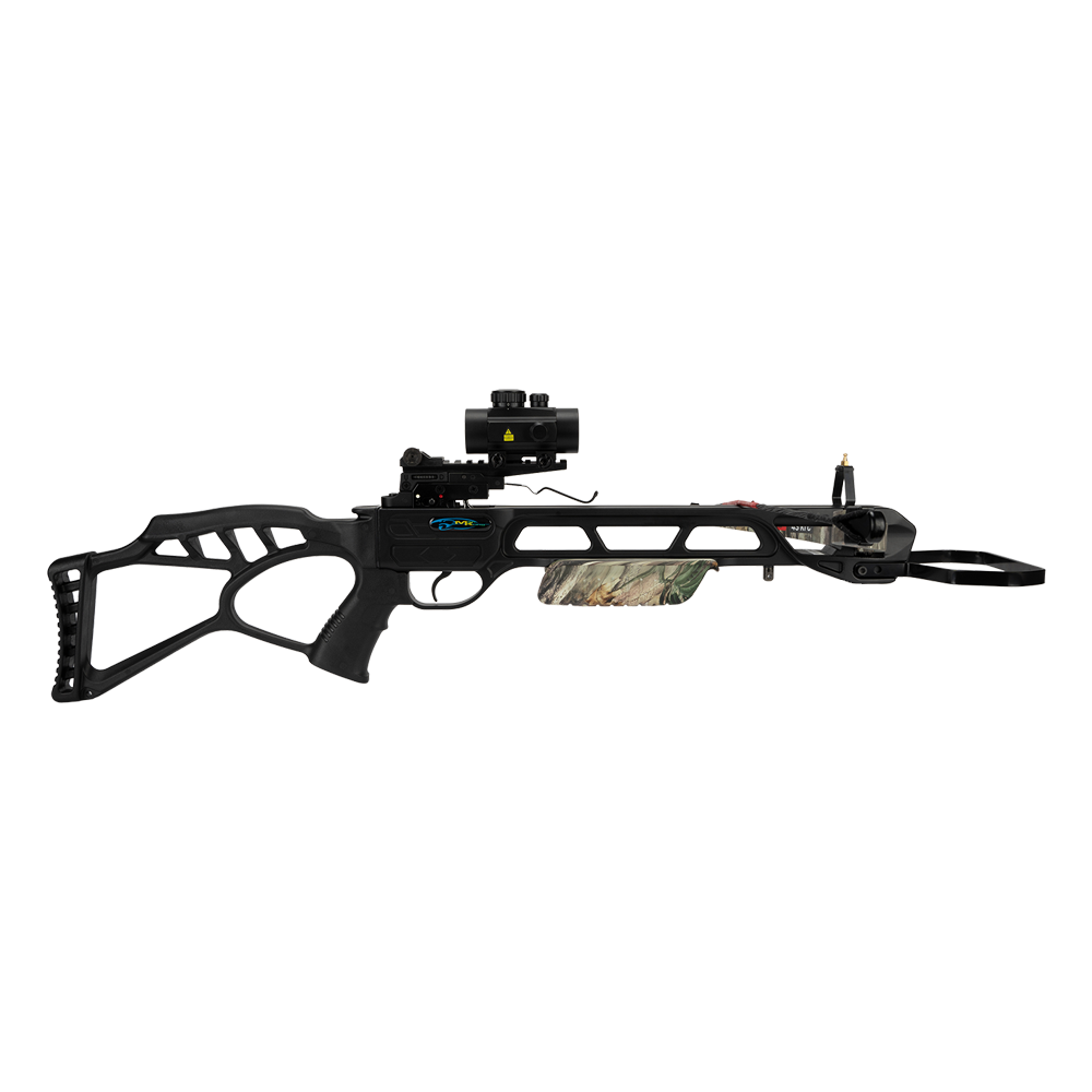 Арбалет рекурсивный Man Kung 185, forest camo, 4 стрелы, натяжитель, ремень, кивер. Фото №1