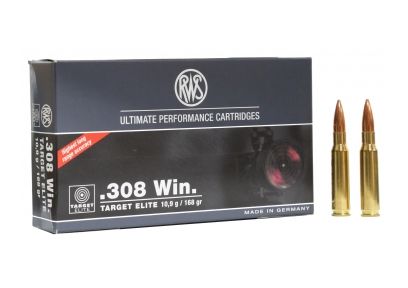 Патрон нарезной RWS калибр 308 WIN MS 10,9 гр.168 grn. (в пачке 20 шт.). Фото №2