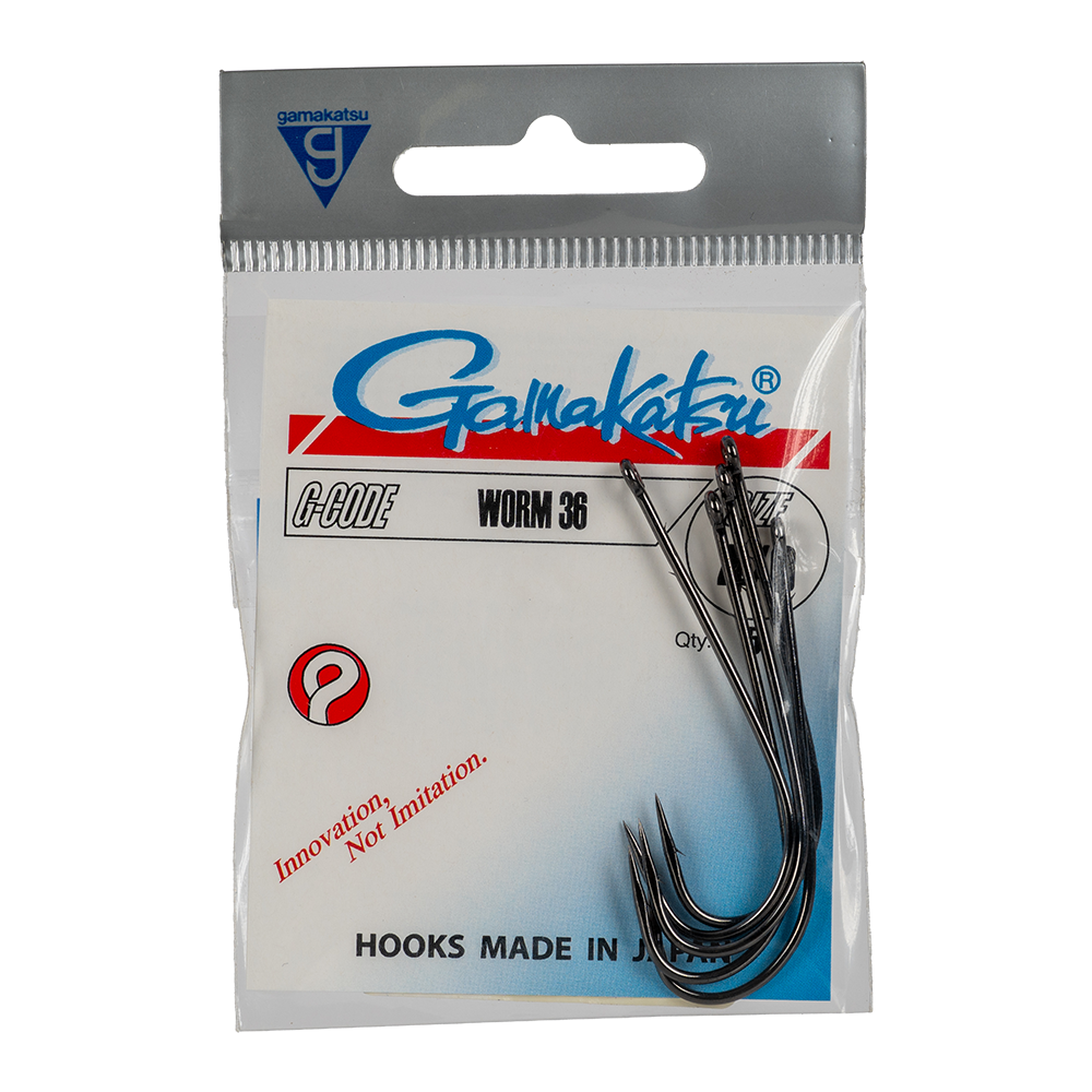 Крючок Gamakatsu Hook Worm 36 /0 (SPR) Black №4/0. Фото №1