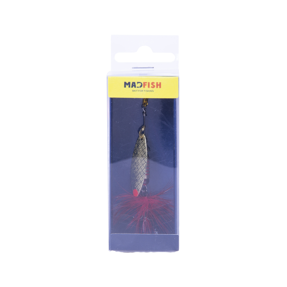 Блесна вращающаяся MADFISH Aglia Long №1, 6гр, цвет (Gold-red-dot). Фото №1