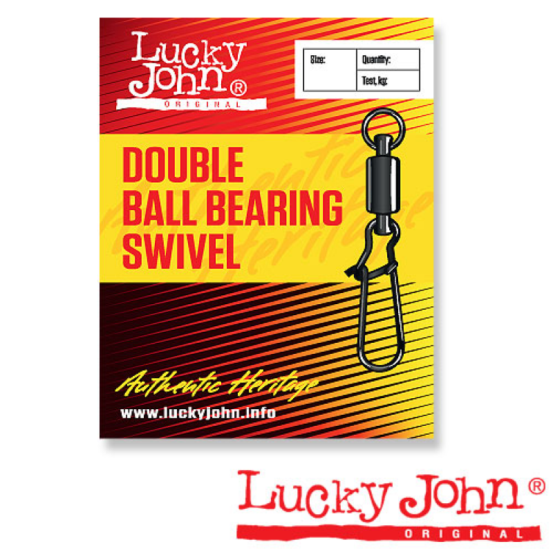 Вертлюги с застежкой и с подшипником Lucky John DOUBLE BALL BEARING AND FASTLOCK 004 3шт. Фото №1