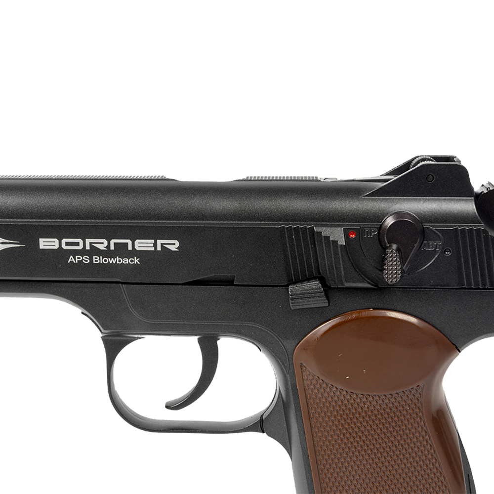 Пистолет пневматический BORNER APS Blowback Black, калибр 4,5 мм/BBs . Фото №9 Пистолет пневматический BORNER APS Blowback Black, калибр 4,5 мм/BBs . Фото №9
