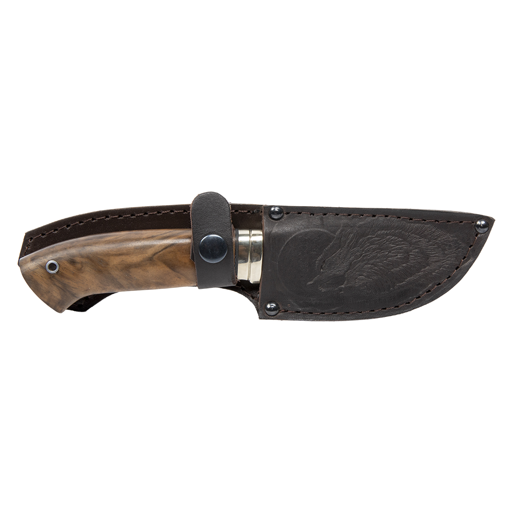 Нож МС Тайга, клинок VG-10, лит. мельхиор, орех(кап). Фото №7 Нож МС Тайга, клинок VG-10, лит. мельхиор, орех(кап). Фото №7