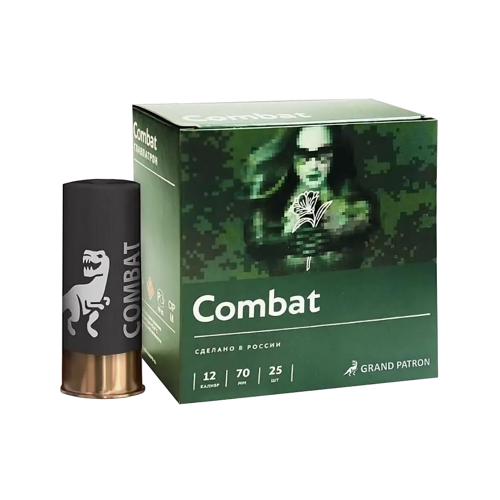 Патрон «Grand Patron» 12/70 №3 30гр. COMBAT (в пачке 25 шт.) (в коробке 250 шт.). Фото №1