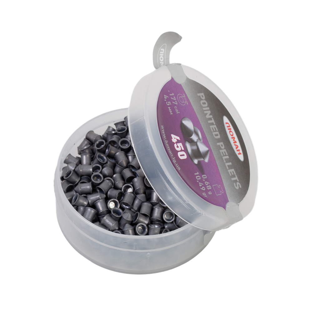 Пуля пневматическая "Pointed pellets", 0,68 г. 4,5 мм. (450 шт.) (36 в упаковке). Фото №2