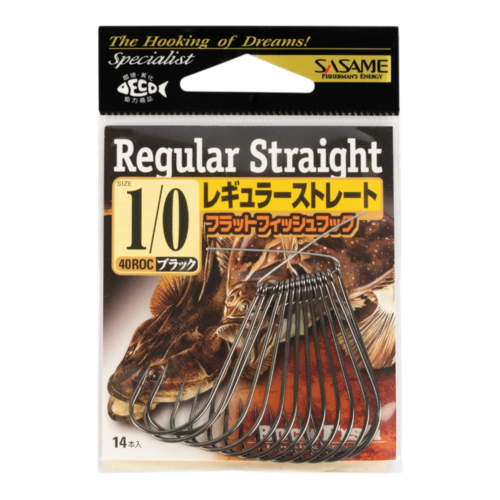 Крючок офсетный прямой SASAME  40ROC #1/0 (14 шт.). Фото №1