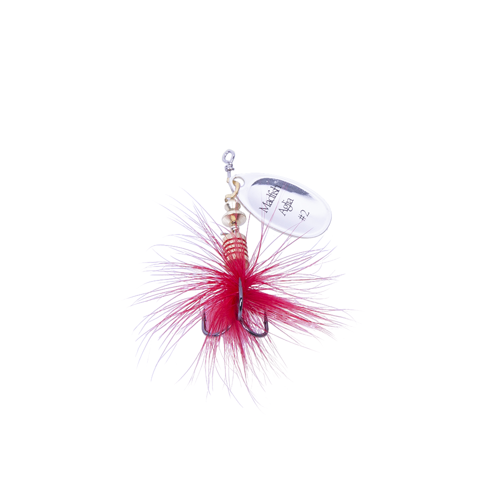 Блесна вращающаяся MADFISH Aglia №2, 4,5гр, цвет (Silver-red-dot). Фото №4