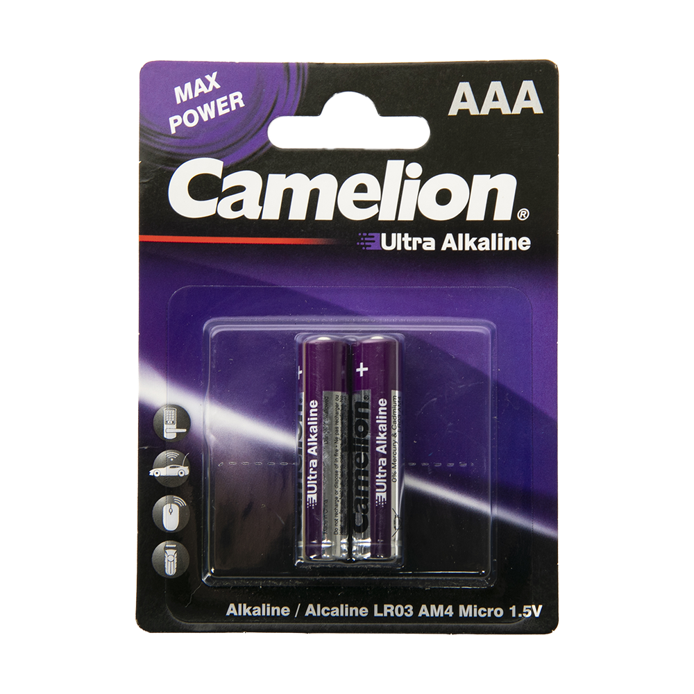 Батарейка Camelion Ultra BL2 LR03 (LR03-BP2UT, мизинчиковая ААА 1.5В). Фото №1