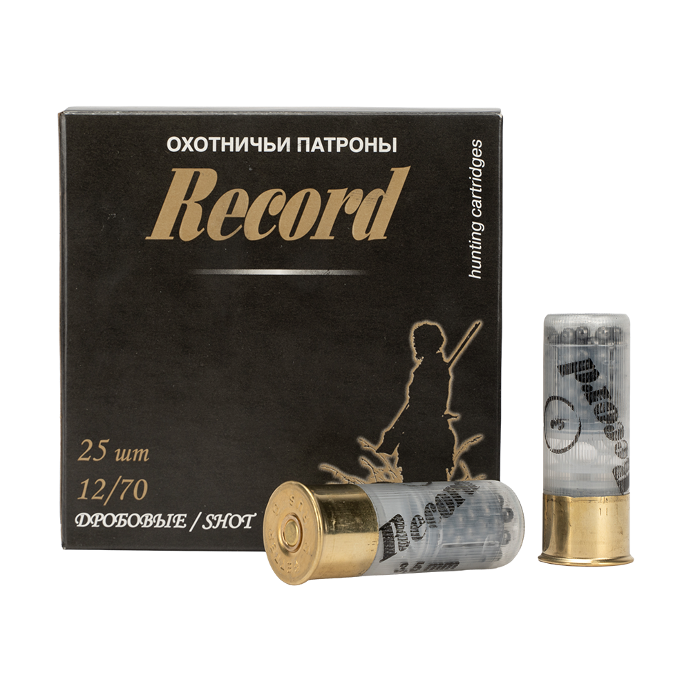 Патрон "Рекорд" (пластиковый контейнер) 12/70 №3 34 гр. NEW (пачка 25 шт, короб., 250). Фото №1 Патрон "Рекорд" (пластиковый контейнер) 12/70 №3 34 гр. NEW (пачка 25 шт, короб., 250). Фото №1