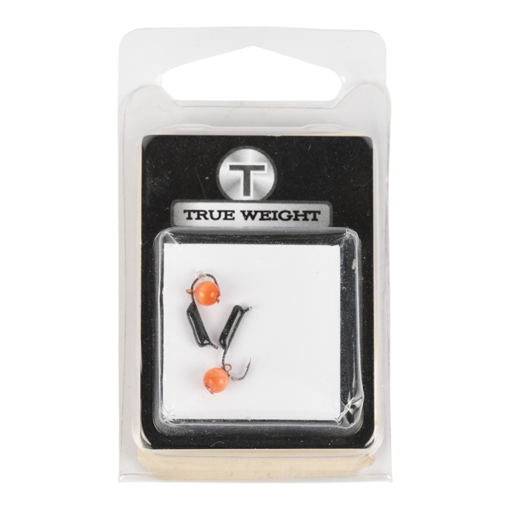 Мормышка вольфрамовая Trye Weight черная "Гвоздешарик" d1,5мм кошачий глаз, красный (10шт). Фото №1