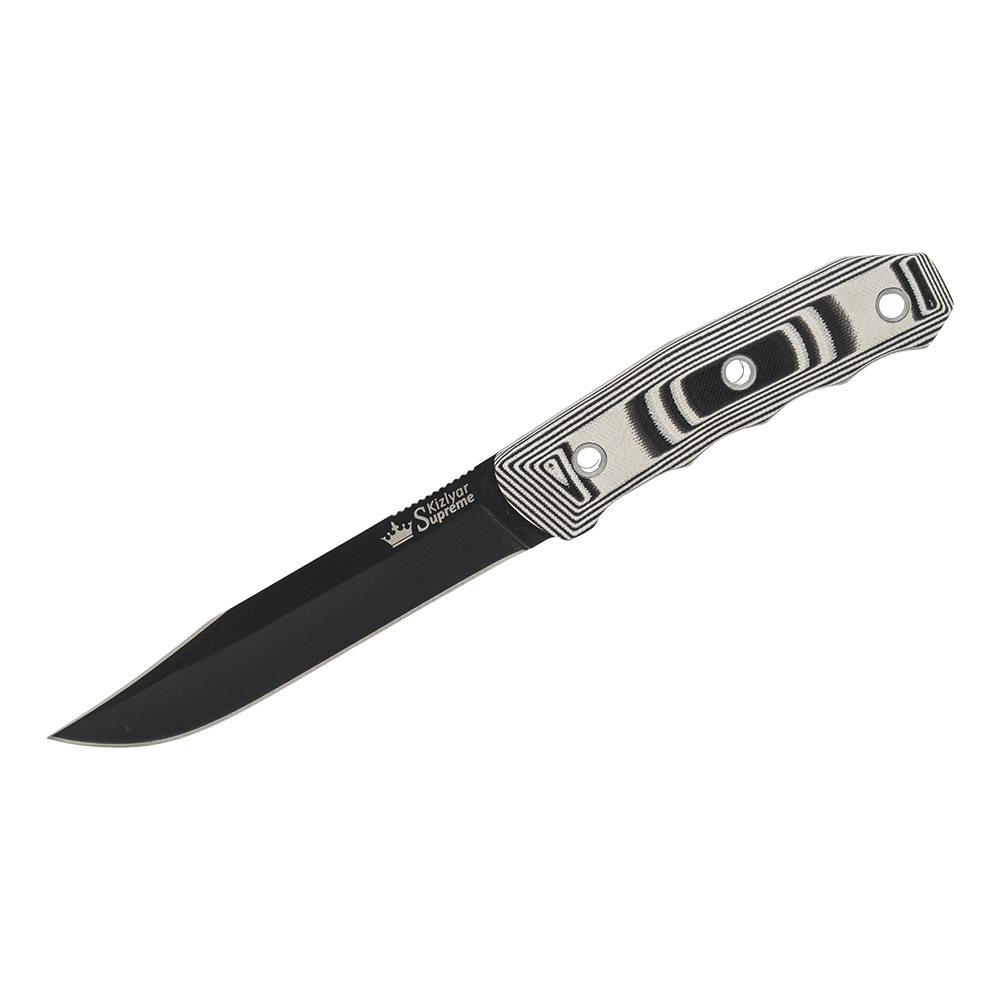 Нож Kizlyar Supreme Enzo сталь AUS-8 Black Titanium, рукоять G10, ножны кайдекс. Фото №1 Нож Kizlyar Supreme Enzo сталь AUS-8 Black Titanium, рукоять G10, ножны кайдекс. Фото №1