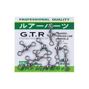 Тройной вертлюг Barrel Cross-Line Swivels №6 29кг (уп.- 10х6шт.). Фото №2