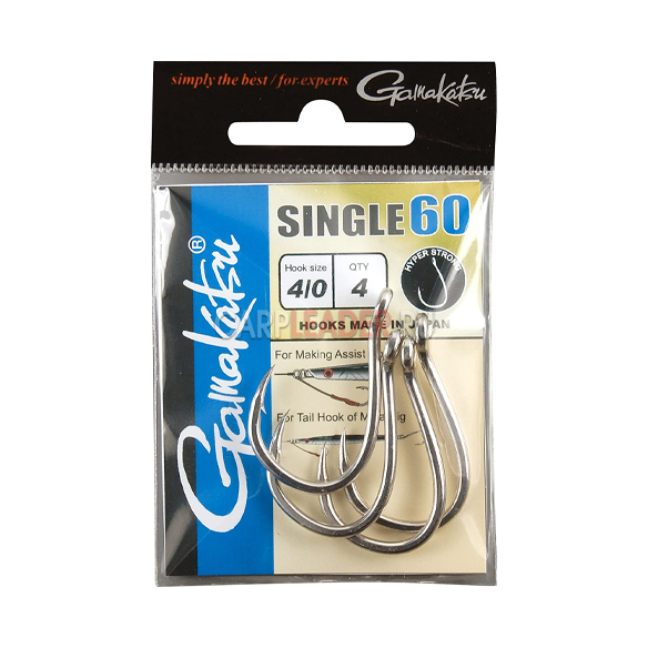 Крючок GAMAKATSU HOOK SINGLE 60 №4/0 (шт.) (185011). Фото №2