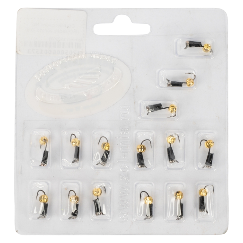 Мормышка вольфрамовая Зеленый мыс "Столбик с колпачком" 2,0мм, зефир золото (15шт. упак.). Фото №2