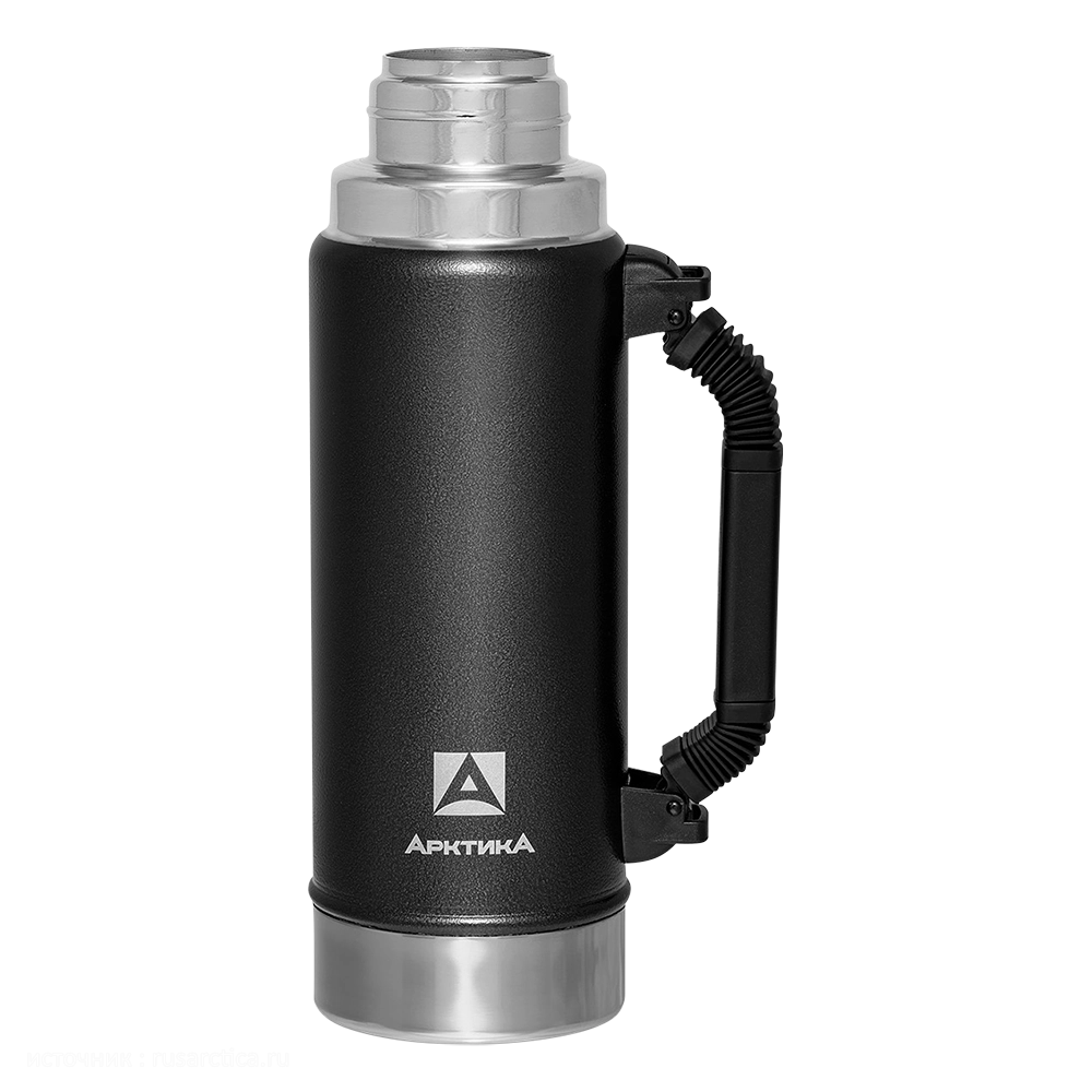 Термос для напитков вакуумный, бытовой, тм «Арктика», 1.25 л, арт. 106-1250P (чёрный). Фото №3