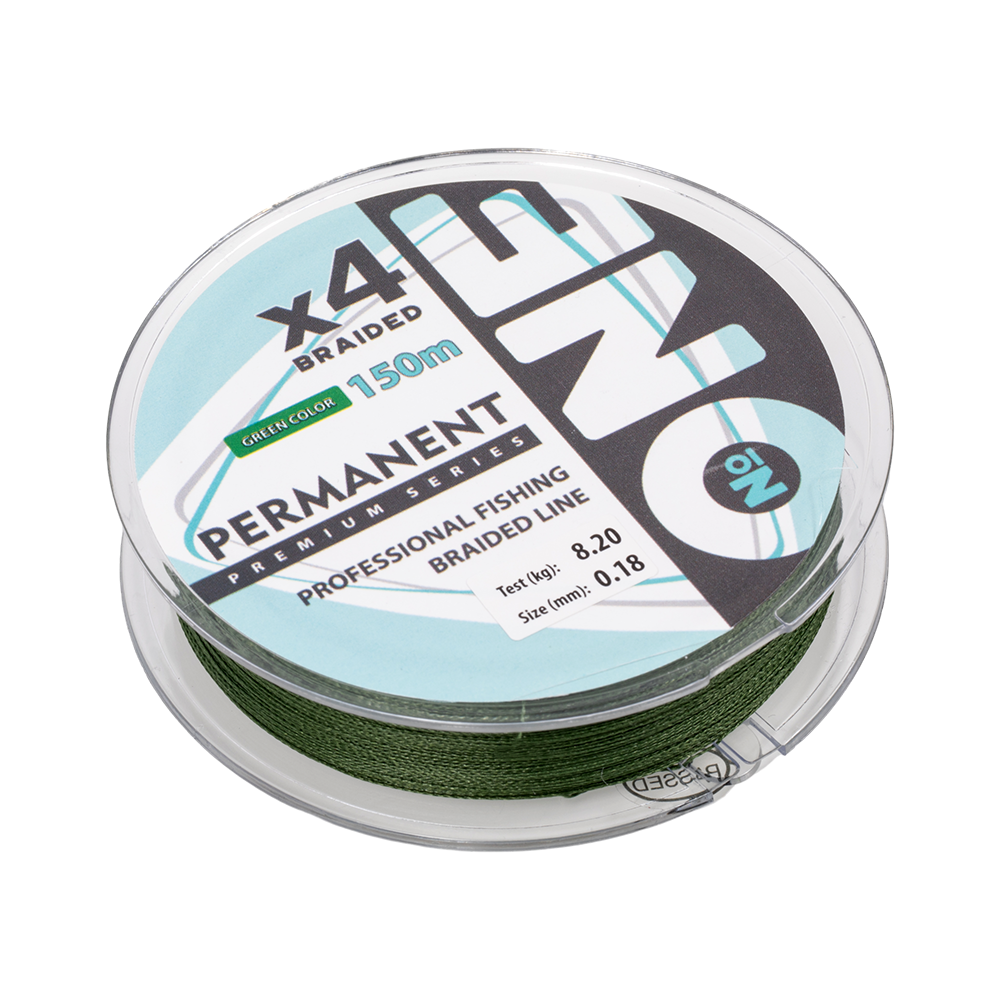 Плетеная леска №ONE PERMANENT Х4-150 (green) d0.18. Фото №3 Плетеная леска №ONE PERMANENT Х4-150 (green) d0.18. Фото №3