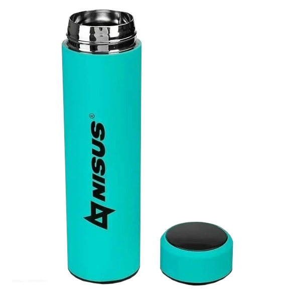 Термос N.TM-049-T 450ML с термодатчиком бирюзовый NISUS. Фото №3