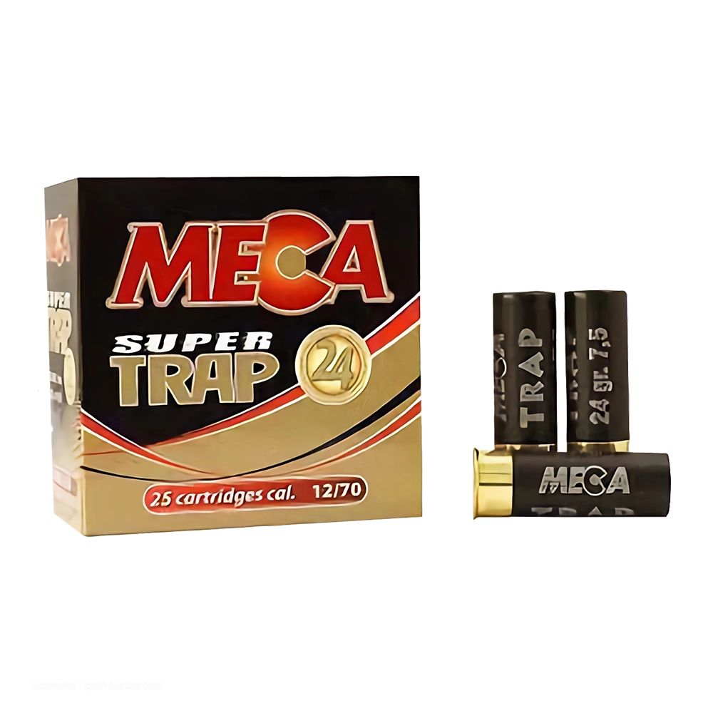 Патрон Meca Super Trap 12/70 №7,5 24 гр. (в пачке 25 шт/короб 250). Фото №2
