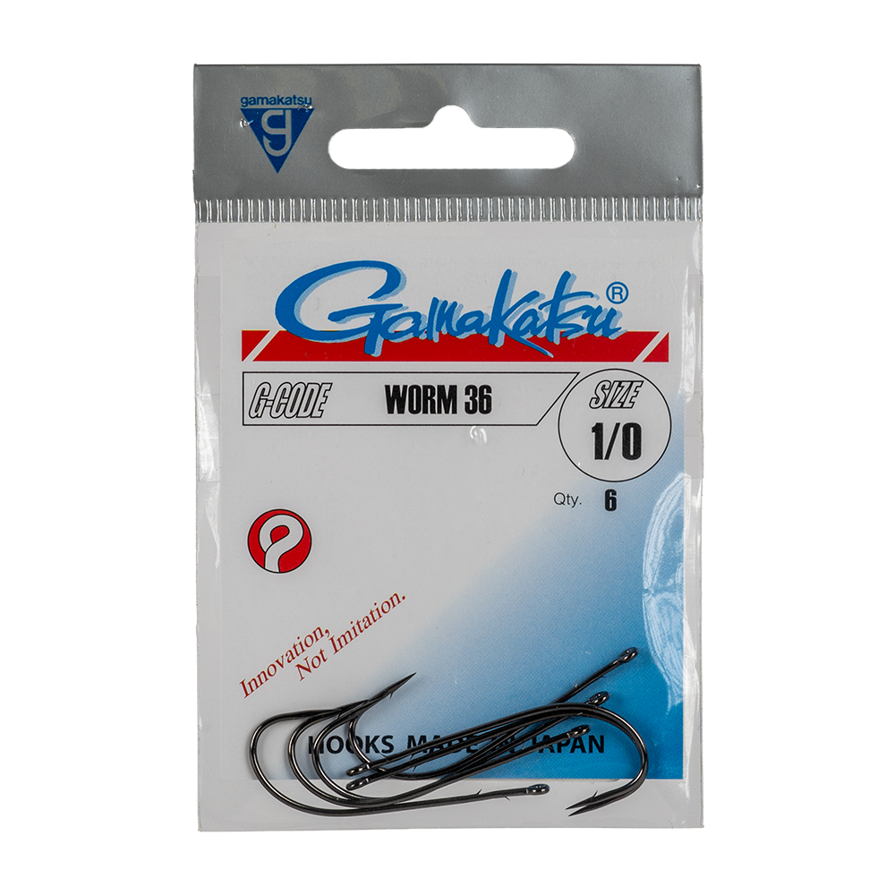 Крючок Gamakatsu Hook Worm 36 /0 (SPR) Black №1/0. Фото №1