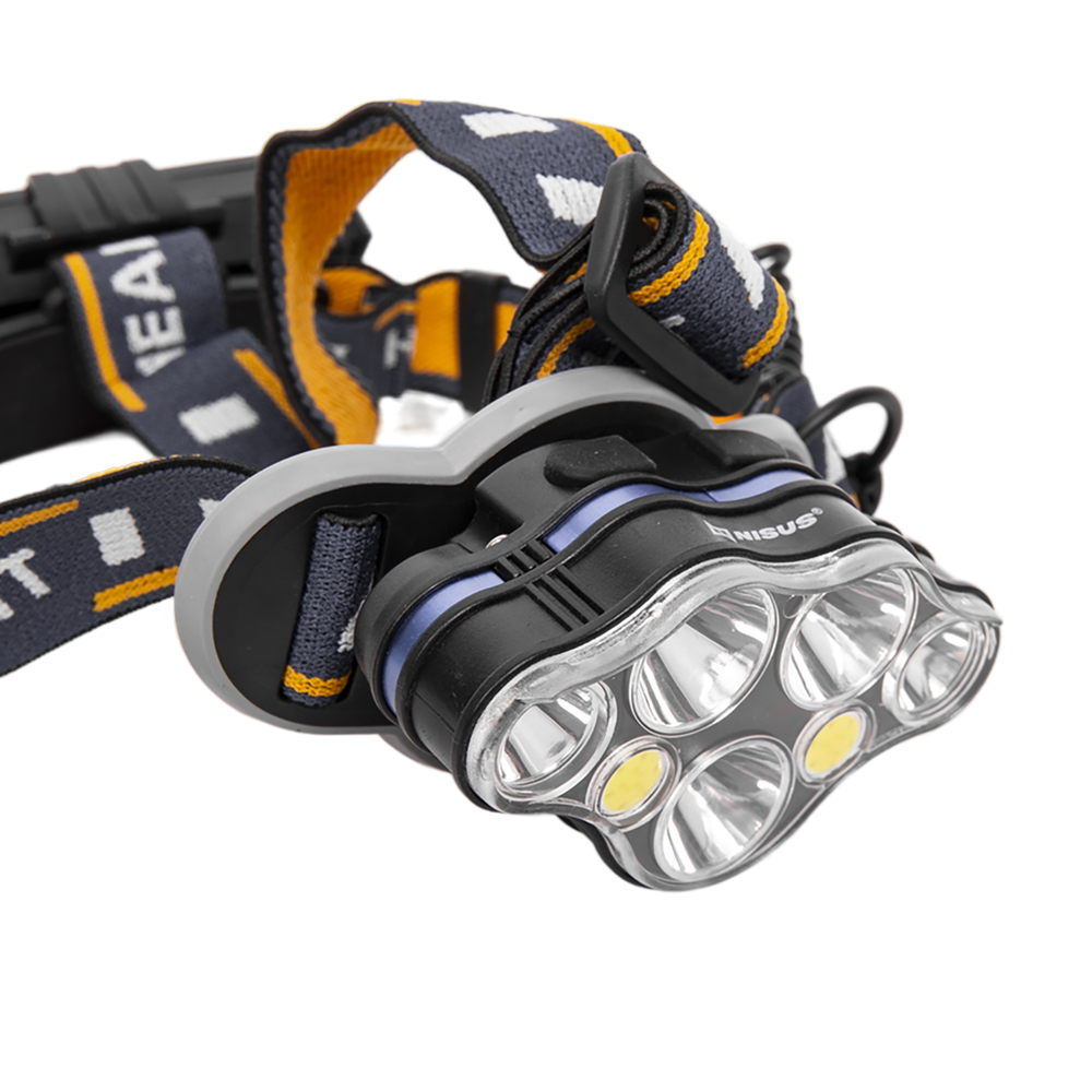 Фонарь налобный 1100 LM, IPX4, USB NISUS. Фото №2