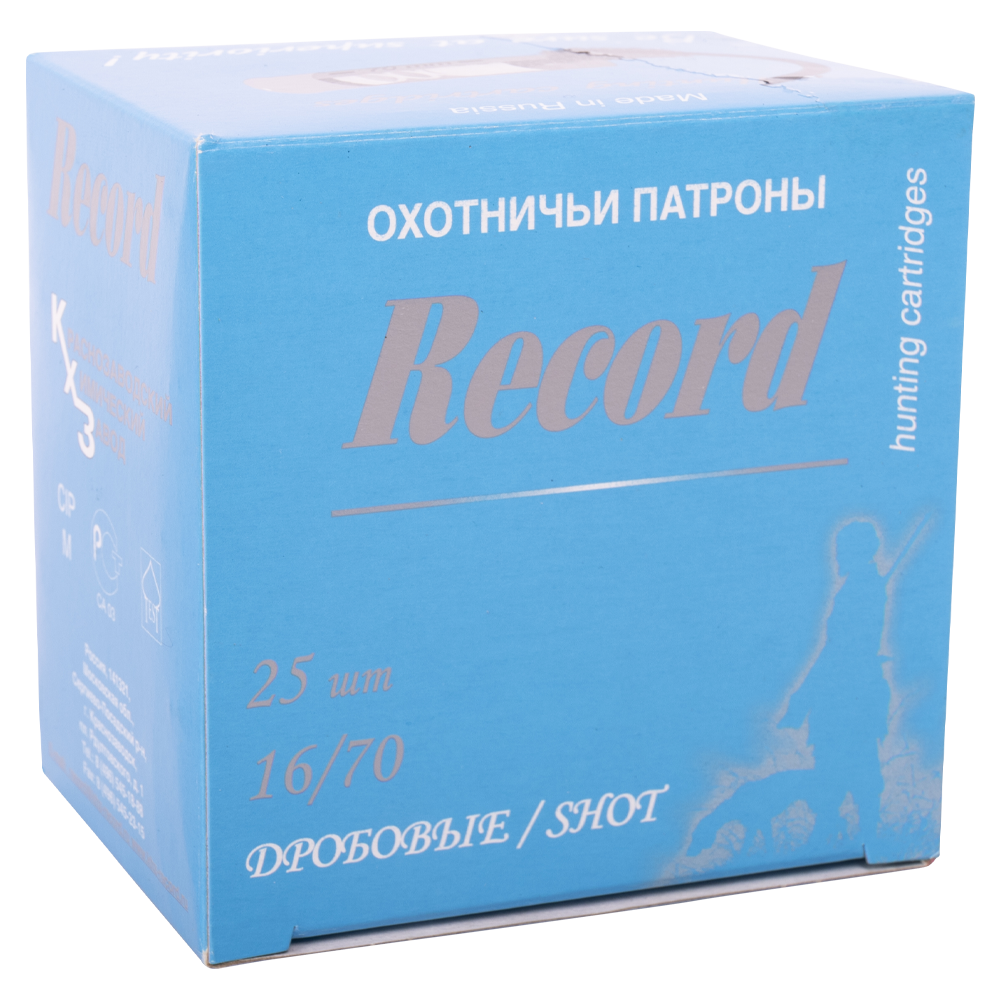 Патрон РЕКОРД 16/70 дробь № 000 (пачка 25 шт.) (в коробке 250 шт.). Фото №4