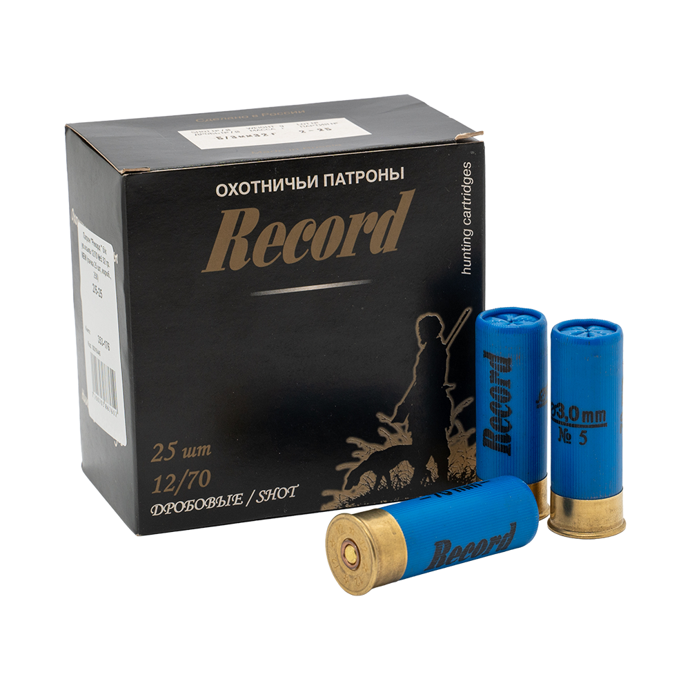 Патрон "Рекорд - БИО" 12/70 №5 32 гр. (пачка 25 шт, короб., 250). Фото №6 Патрон "Рекорд - БИО" 12/70 №5 32 гр. (пачка 25 шт, короб., 250). Фото №6