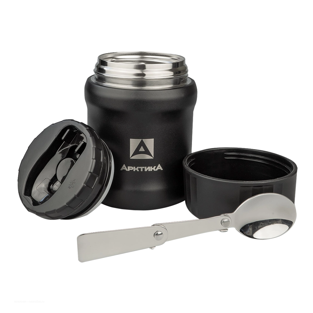 Термос "Арктика", для еды вакуумный, бытовой 0.5 л, (чёрный). Фото №3