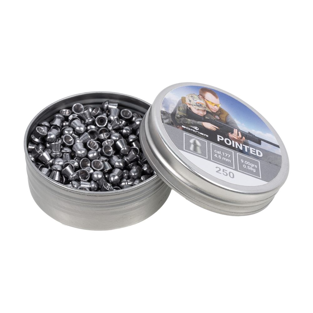 Пуля пневматическая Borner "Pointed", 4,5 (250 шт.) 0,58гр. (65 шт в коробке). Фото №2 Пуля пневматическая Borner "Pointed", 4,5 (250 шт.) 0,58гр. (65 шт в коробке). Фото №2