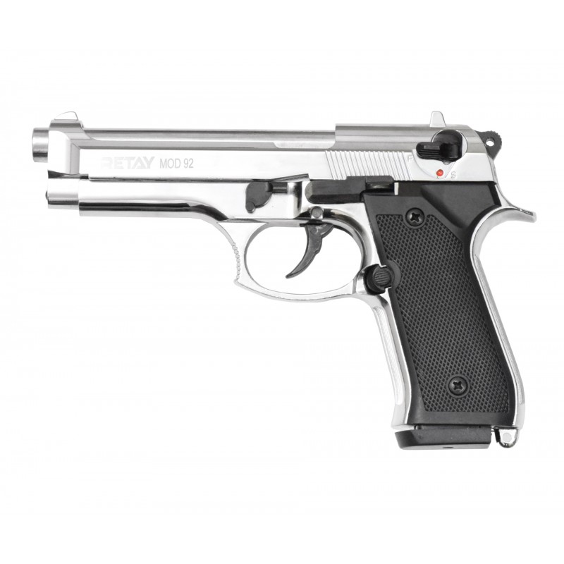 Пистолет охолощенный RETAY MOD92, (Beretta 92), Никель, калибр 9mm. P.A.K. Фото №2 Пистолет охолощенный RETAY MOD92, (Beretta 92), Никель, калибр 9mm. P.A.K. Фото №2
