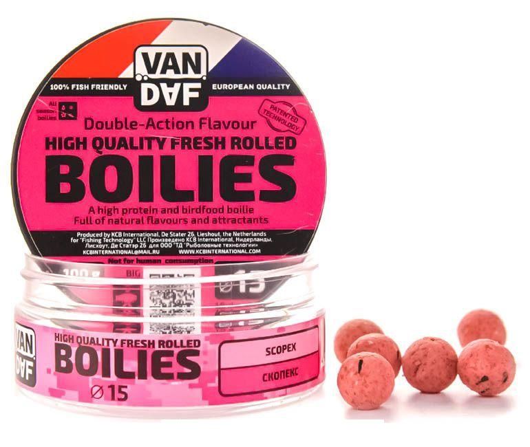Бойлы VAN DAF Скопекс, 15 мм, розовый, 100 г.. Фото №2