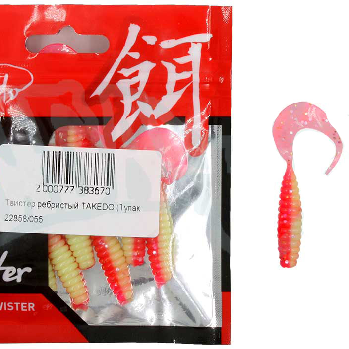 Твистер ребристый TAKEDO TKS62-076 ММ цвет S055 (в уп. 10шт). Фото №2