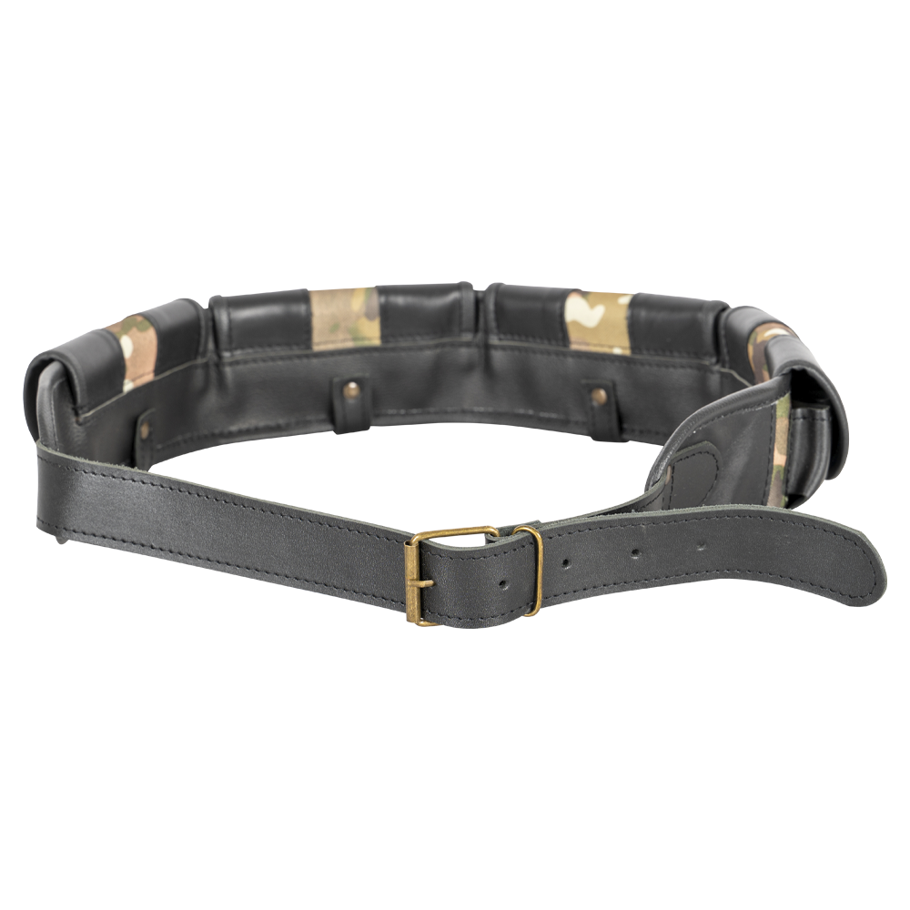 Патронташ №55 на 24 патрона (12 калибра) закрытый, 4 клапана, кожа/ткань (ИП Шунина). Фото №1 Патронташ №55 на 24 патрона (12 калибра) закрытый, 4 клапана, кожа/ткань (ИП Шунина). Фото №1