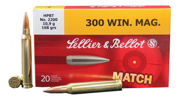 Патрон нарезной SELLER&BELLOT калибр 300 WIN Mag HPBT 10,9 гр. (в пачке 20 шт.). Фото №1
